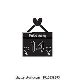 icon valentine calender solid design
