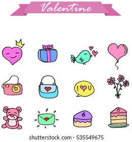 Icon valentine collection stock vector