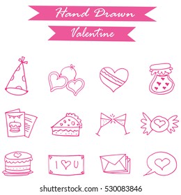 Icon of valentine collection vector art