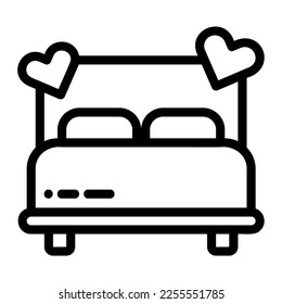 Icon Valentine day bed Illustration can be used for web app, etc