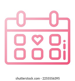 Icon Valentine day calendar Illustration can be used for web app, etc