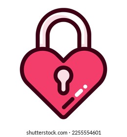 Icon Valentine day padlock Illustration can be used for web app, etc