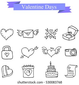 Icon of valentine day romance collection