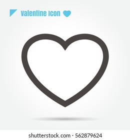 icon Valentine Heart vector on white bakcground