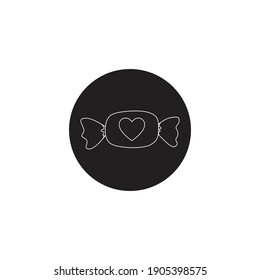 Ikone valentine love candine solid Vektorgrafik