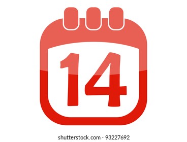 icon of Valentine's Day in a calendar vector illustration