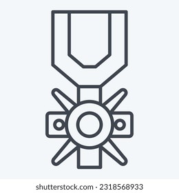 Icon Valor Medal. related to Military symbol. line style. simple design editable. simple illustration