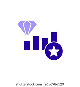 Ícone uma criação de valor, isolada em um plano de fundo limpo.

