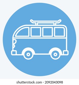 Icon Van - Blue Eyes Style - Simple illustration,Editable stroke,Design template vector, Good for prints, posters, advertisements, announcements, info graphics, etc.