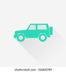 icon of van. icon of jeep. Car vector flat icon