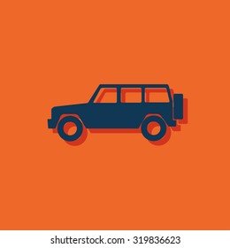icon of van. icon of jeep. Car vector flat icon