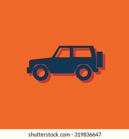 icon of van. icon of jeep. Car vector flat icon