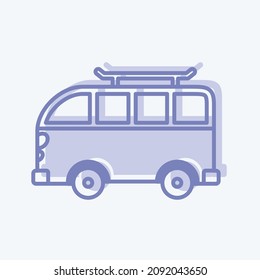 Icon Van - Two Tone Style - Simple illustration,Editable stroke,Design template vector, Good for prints, posters, advertisements, announcements, info graphics, etc.