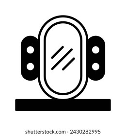 An icon of vanity mirror, trendy barber accessories vector design