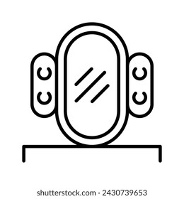 Eine Ikone des Eitelkeitsspiegels, trendige Friseur-Zubehör Vektor-Design