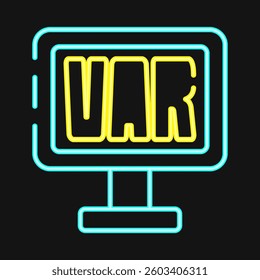 Icon var. Football and soccer elements. Icon in neon style.