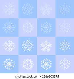 Icon für verschiedene Schneekristalle.
