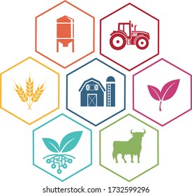  Icon of various symbols of agriculture