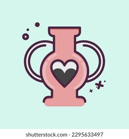 Icon Vase 2. related to Decoration symbol. MBE style. simple design editable. simple illustration