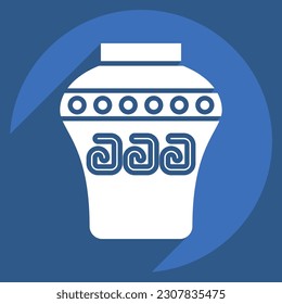 Icon Vase. related to American Indigenous symbol. long shadow style. simple design editable