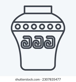 Icon Vase. related to American Indigenous symbol. line style. simple design editable