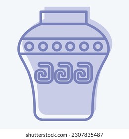Icon Vase. related to American Indigenous symbol. two tone style. simple design editable