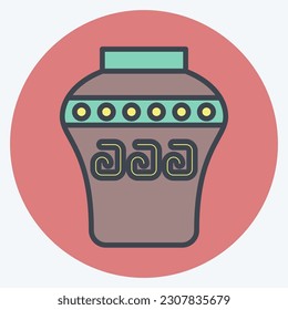 Icon Vase. related to American Indigenous symbol. color mate style. simple design editable