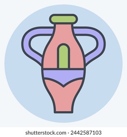 Icon Vase. related to South Africa symbol. color mate style. simple design illustration