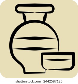 Icon Vases. related to South Africa symbol. hand drawn style. simple design illustration