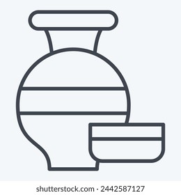 Icon Vases. related to South Africa symbol. line style. simple design illustration