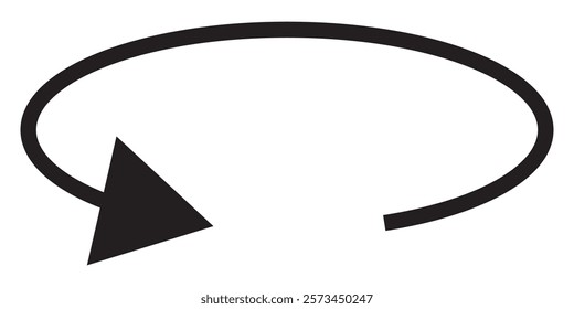 Icon vector of 360-degree app for 360-area view and circular arrows in basic shape