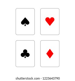 Icon vector of 4 types of playing card