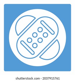 Icon Vector of Adhesive Plaster 2 - White Moon Style - Simple illustration, Editable stroke, Design template vector, Good for prints, posters, advertisements, announcements, info graphics, etc.