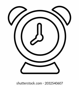 Icon Vector of Alarm - Line Style - Einfache Illustration, bearbeitbarer Strich, Design Template Vektor, gut für Drucke, Plakate, Anzeigen, Ankündigungen, Infografiken, etc.