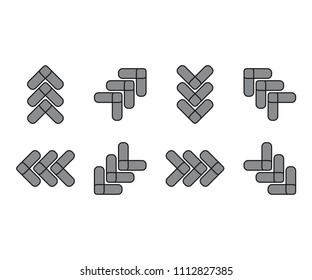 Icon vector arrow, flat button sign
