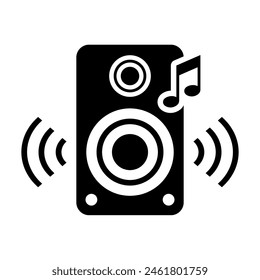 Icon vector audio speaker with music notes style.