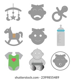 Icon Vektorgrafik-Babypflegedesign-Trend