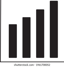 icon vector bar graph flat design for app ads web isolated white background.