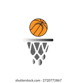 Diseño elegante de la Plantilla de la bola de la canasta del Vector del icono