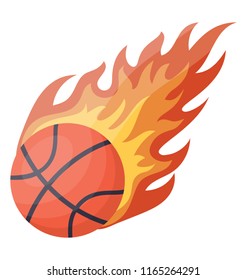 
Icon vector of the basketball ball enveloped in fire flames, basketball flaming 
