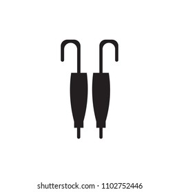 icon vector black line white umbrella rain 
