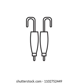 icon vector black line white umbrella rain 