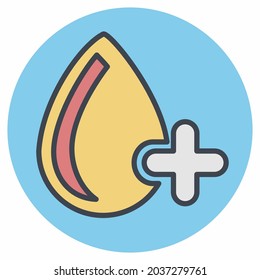 Icono Vector de Tipo de Sangre - Estilo de mate de color - Ilustración simple, trazo editable, Vector de plantilla de diseño, Buena para impresiones, afiches, anuncios, anuncios, infografías, etc.