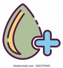 Icono Vector de Tipo de Sangre - Estilo de corte de línea - Ilustración simple, Accionamiento Editable, Vector de plantilla de diseño, Buena para impresiones, afiches, anuncios, anuncios, gráficos de información, etc.