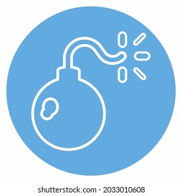 Vector de iconos de la bomba - Estilo de ojos azules - Ilustración simple, trazo editable, vector de plantilla de diseño, Buena para impresiones, afiches, anuncios, anuncios, gráficos de información, etc.