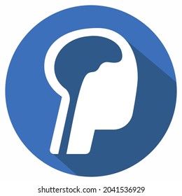 Icon Vector of Brain - Long Shadow Style - Simple illustration, Editable stroke, Design template vector, Good for prints, posters, advertisements, announcements, info graphics, etc.