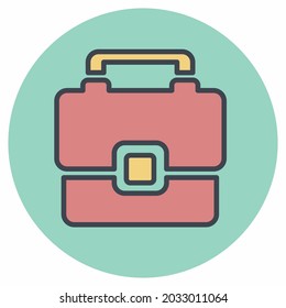 Icon Vector of Briefcase - Color Mate Style - Simple illustration, Editable stroke, Design template vector, Good for prints, posters, advertisements, announcements, info graphics, etc.