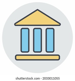 Icon Vector of Building - Color Mate Style - Simple illustration, Editable stroke, Design template vector, Good for prints, posters, advertisements, announcements, info graphics, etc.