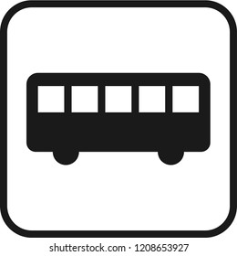 an icon vector of bus stop, glyph design, black color, modern style, common public sign 