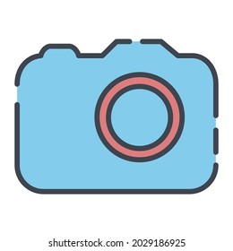 Icono Vector de cámara - Estilo de corte de línea - ilustración simple. Trazo editable. Diseño de plantilla vector.diseño de estilo de esquema.Ilustración gráfica vectorial